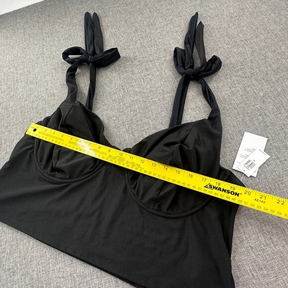 NEW! Old Navy Tankini Plus 3X Underwire Lightly Padded Tie Straps Black Swimwear - Picture 3 of 11